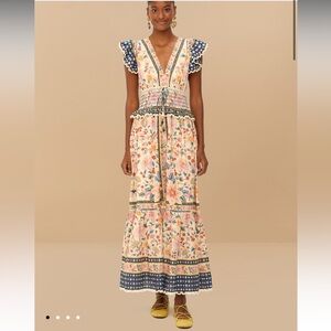 Farm Rio Superbloom Tapestry Cream Maxi Dress